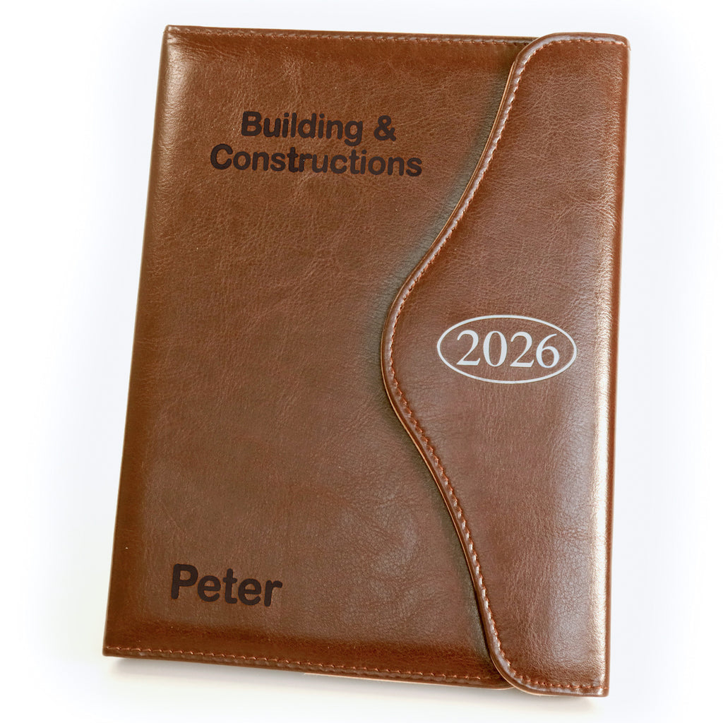 Personalised Diary Organiser 2026, A5/A6 size | Custom Engraved Planner (UK dates)