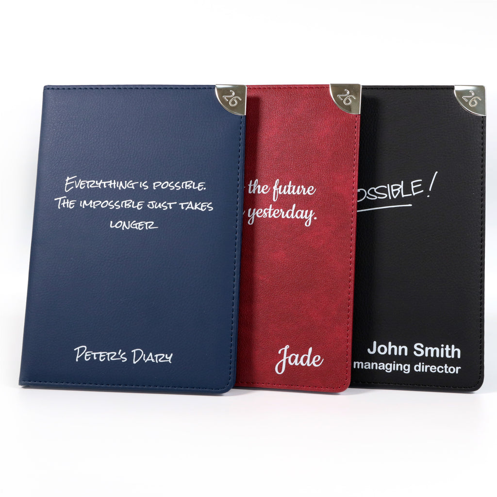 Personalised Executive Diary Organiser 2026, A5 size | Custom Printed Planner (UK dates)
