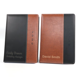 Personalised Premium 2026 Diary Organiser - A5 size | Custom Engraved Planner (UK dates and holidays)