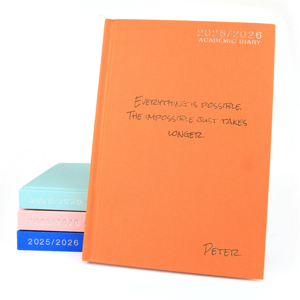 Personalised Academic Hardcover Diary 2025-2026 - A4/A5 | Custom Engraved