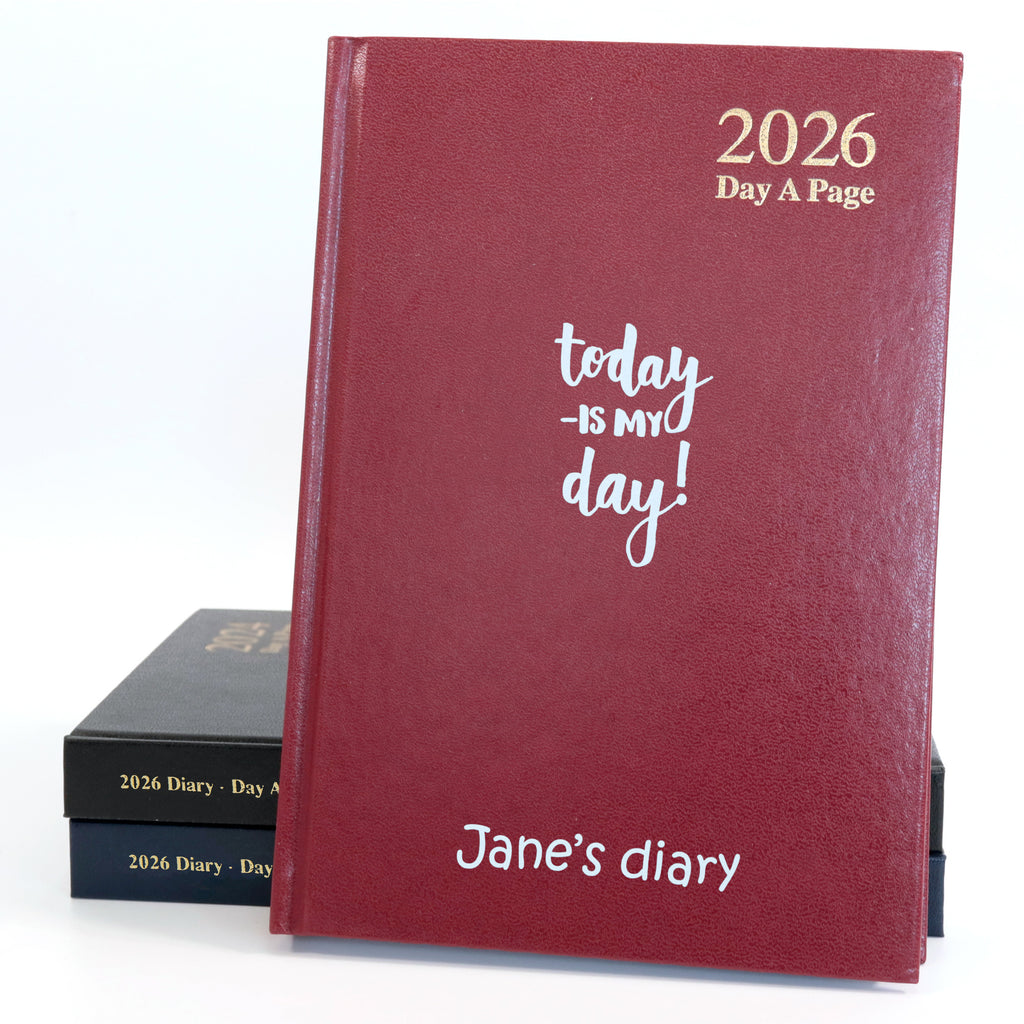 Personalised Premium Hardback Diary 2026, A4/A5 size | Custom printed Organiser (UK dates)