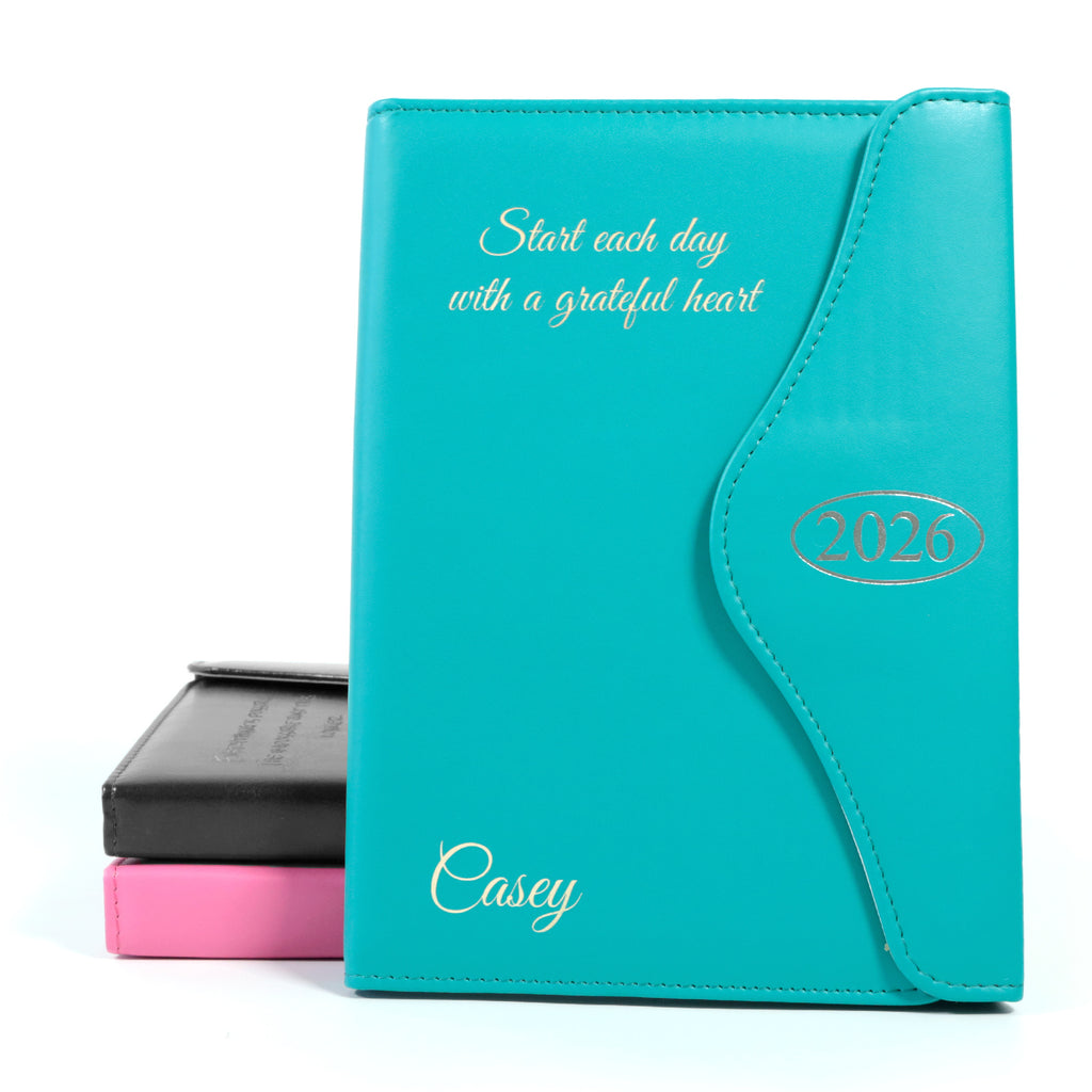 Personalised Diary Organiser 2026, A5/A6 size | Custom Engraved Planner (UK dates)