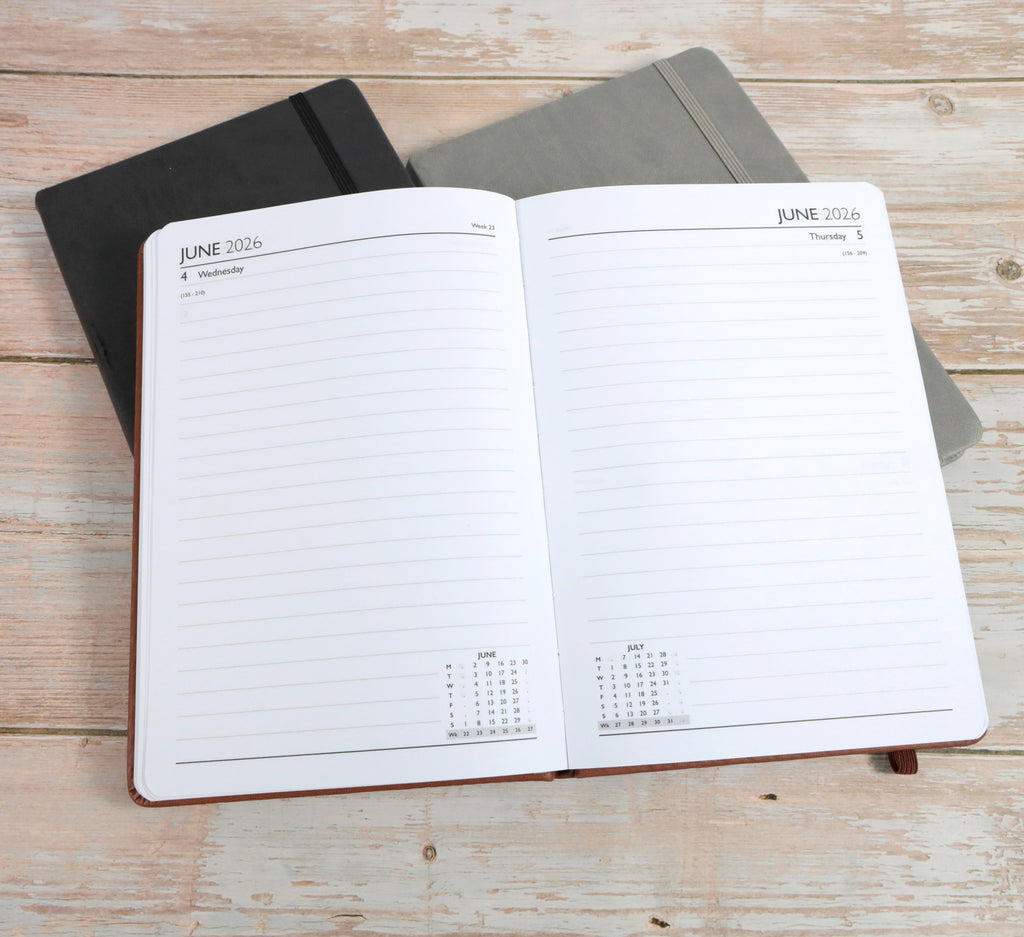 Personalised Hardcover Executive Diary 2026, A4/A5 | Custom Engraved Organiser - UK dates
