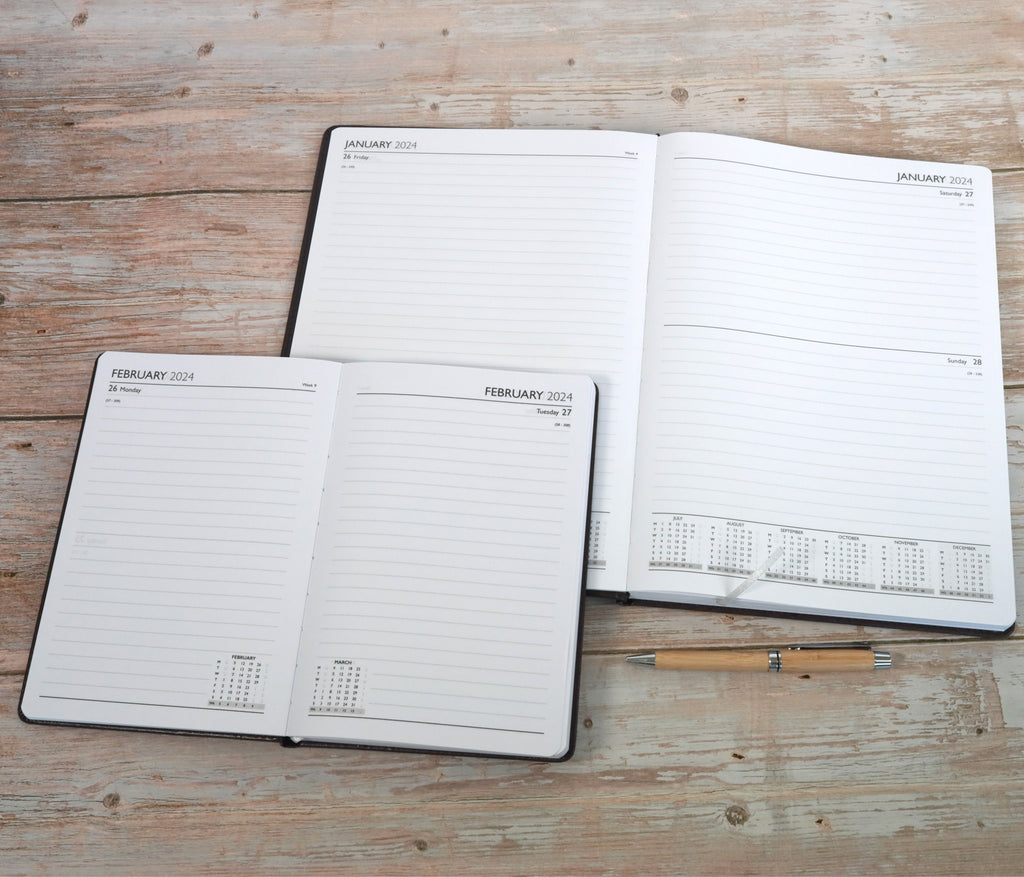 Personalised Premium Executive Diary Organiser 2026, A4/A5 size | Custom Engraved Planner (UK dates)