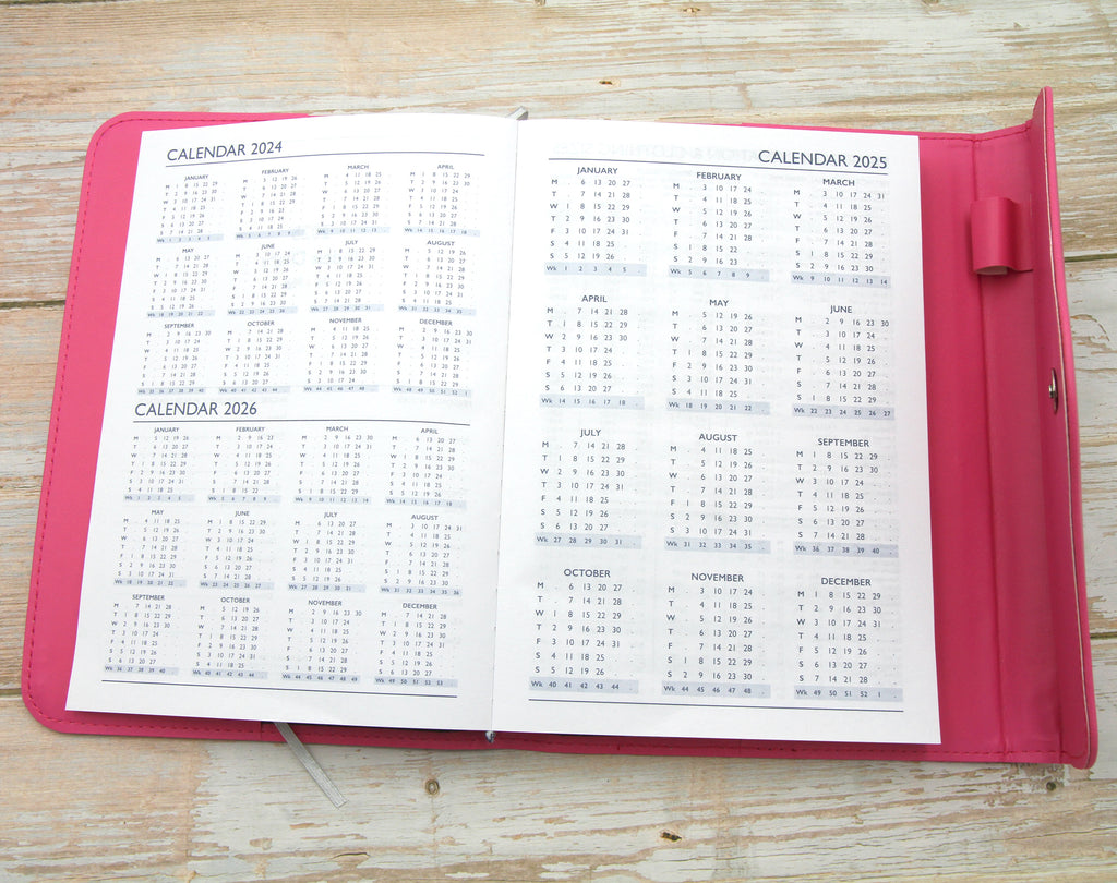 Personalised Diary Organiser 2026, A5/A6 size | Custom Engraved Planner (UK dates)