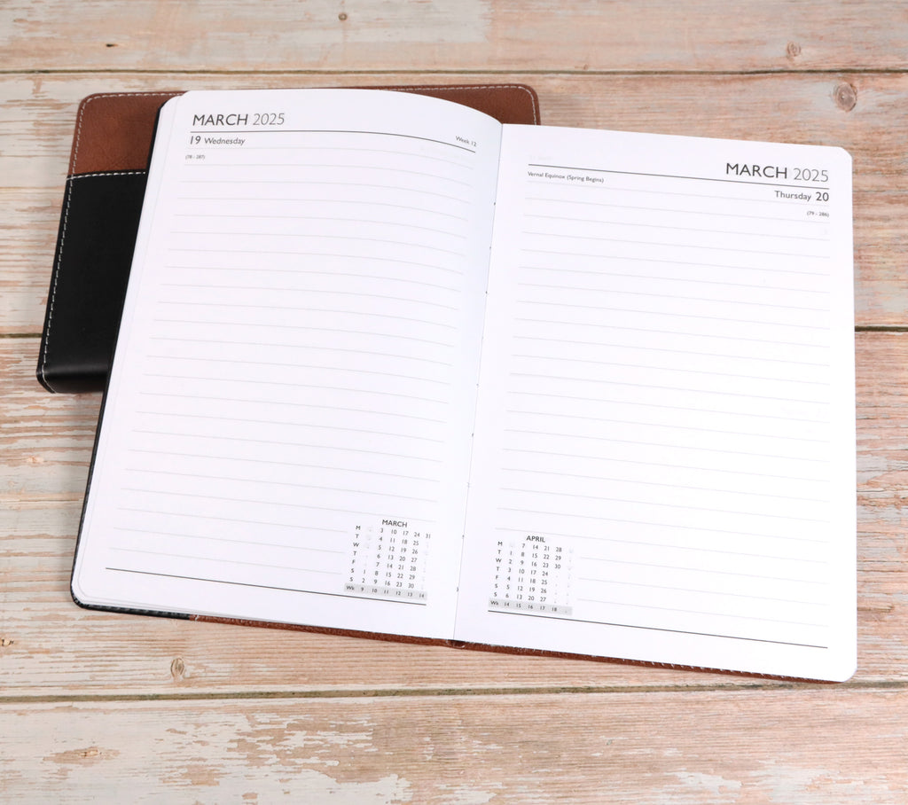 Personalised Premium 2026 Diary Organiser - A5 size | Custom Engraved Planner (UK dates and holidays)