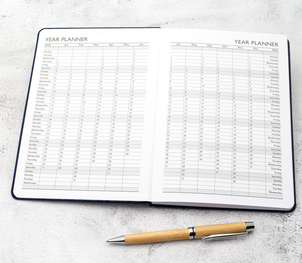 Personalised Hardcover Fashion Diary Organiser 2026  | Custom Engraved Planner