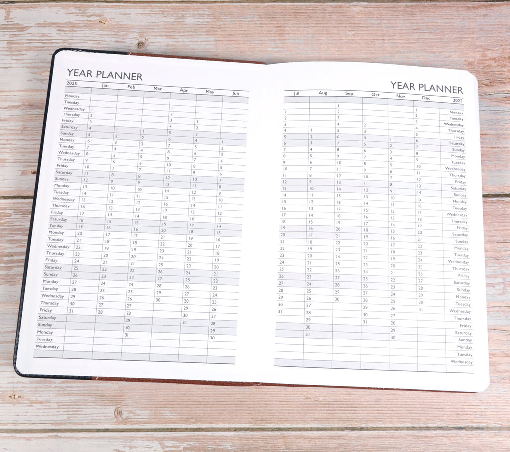 Personalised Premium 2026 Diary Organiser - A5 size | Custom Engraved Planner (UK dates and holidays)