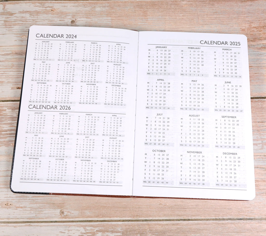 Personalised Premium 2026 Diary Organiser - A5 size | Custom Engraved Planner (UK dates and holidays)