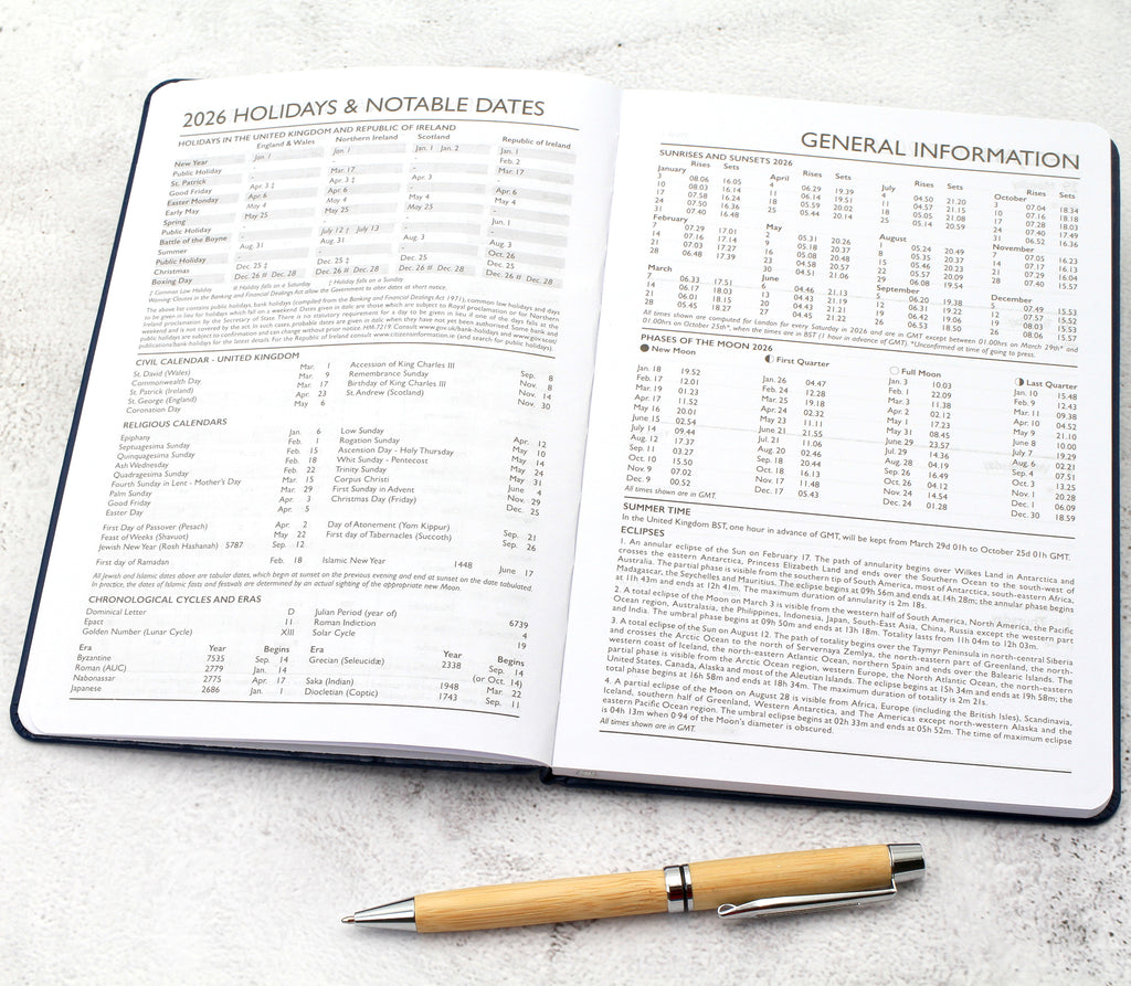 Personalised Executive Diary Organiser 2026, A5 size | Custom Printed Planner (UK dates)