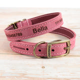 Personalised Finest Leather Dog Puppy Collar + optional Matching Lead