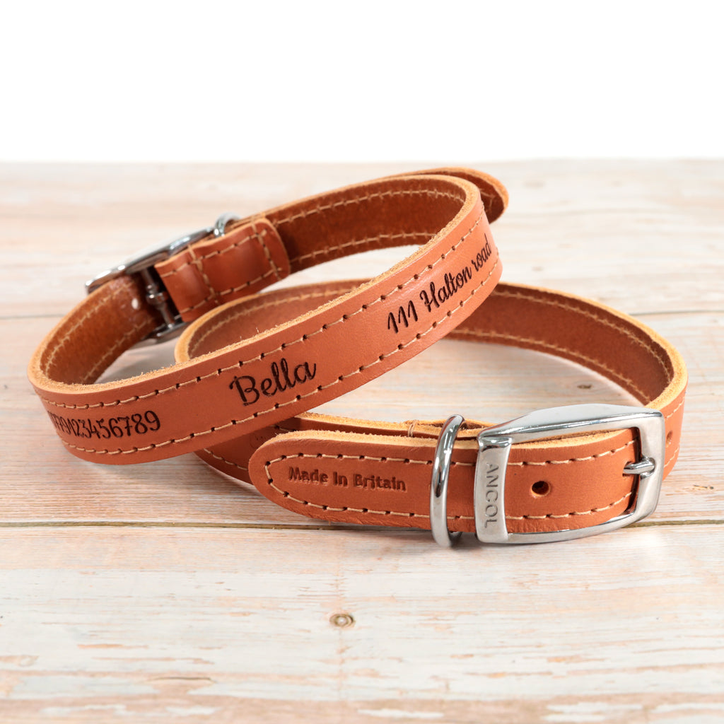 Personalised Custom Leather Dog Collar
