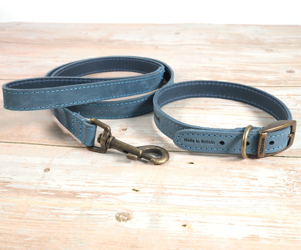Personalised Finest Leather Dog Puppy Collar + optional Matching Lead