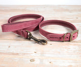 Personalised Finest Leather Dog Puppy Collar + optional Matching Lead