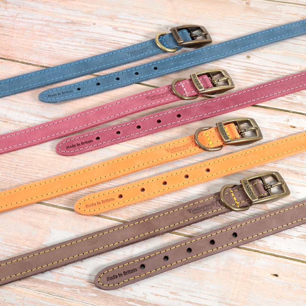 Personalised Finest Leather Dog Puppy Collar + optional Matching Lead