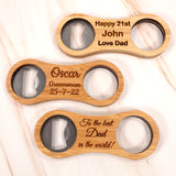 Personalised Custom Bamboo Bottle Opener + Gift Box | Design A Truly Unique Present | Laser Engraved | Great Birthday Father's Valentine's Day Wedding Gift Idea