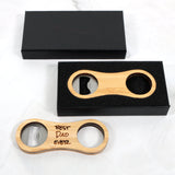 Personalised Custom Bamboo Bottle Opener + Gift Box | Design A Truly Unique Present | Laser Engraved | Great Birthday Father's Valentine's Day Wedding Gift Idea