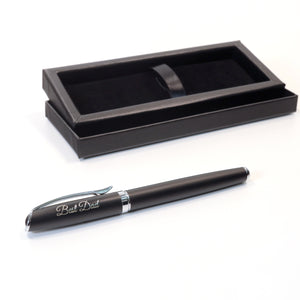Personalised Custom Premium Satin Black Metal Fountain Pen + Gift Box | Design A Truly Unique Present | Laser Engraved