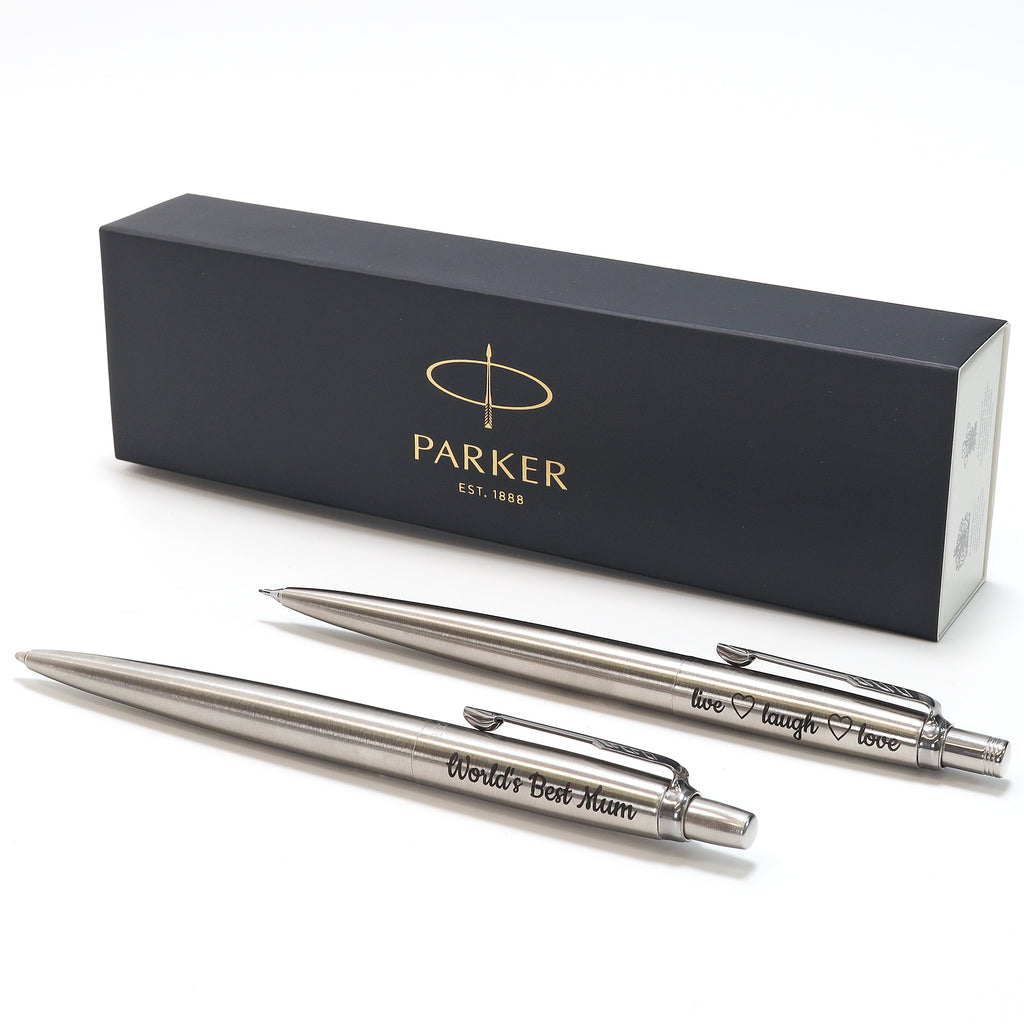 Personalised Custom Parker Jotter Pen or Pencil + Gift Box | Design A Truly Unique Present | Laser Engraved