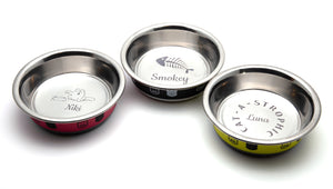 Personalised Cat Bowl, Bespoke Stainless Steel Quality Food / Water Tray