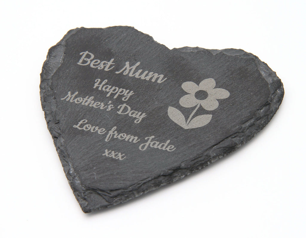 Personalised Slate Love Heart Coaster