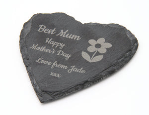 Personalised Slate Love Heart Coaster