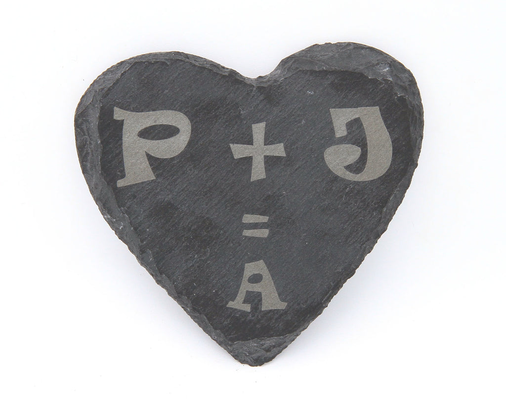 Personalised Slate Love Heart Coaster