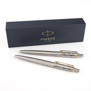 Personalised Custom Parker Jotter SS Pen + Gift Box | Design A Truly Unique Present | Laser Engraved