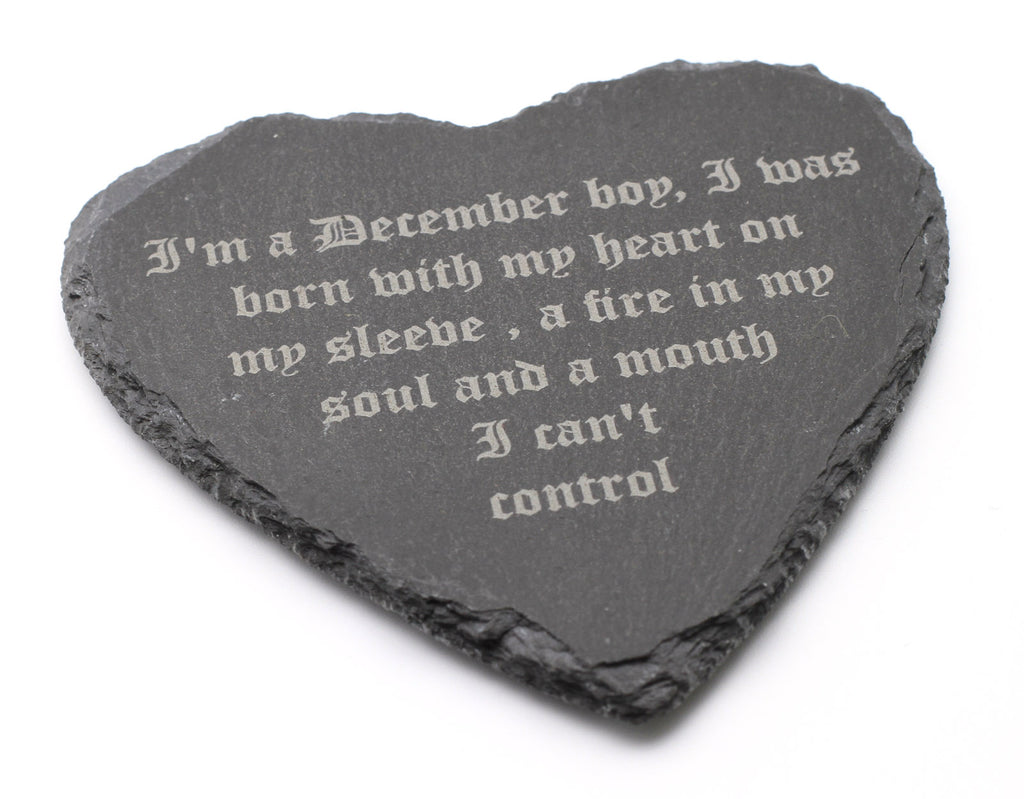 Personalised Slate Love Heart Coaster