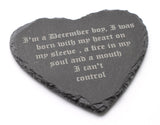 Personalised Slate Love Heart Coaster