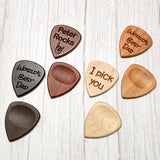 Personalised Custom Wooden Guitar Pick Plectrum + Gift Box