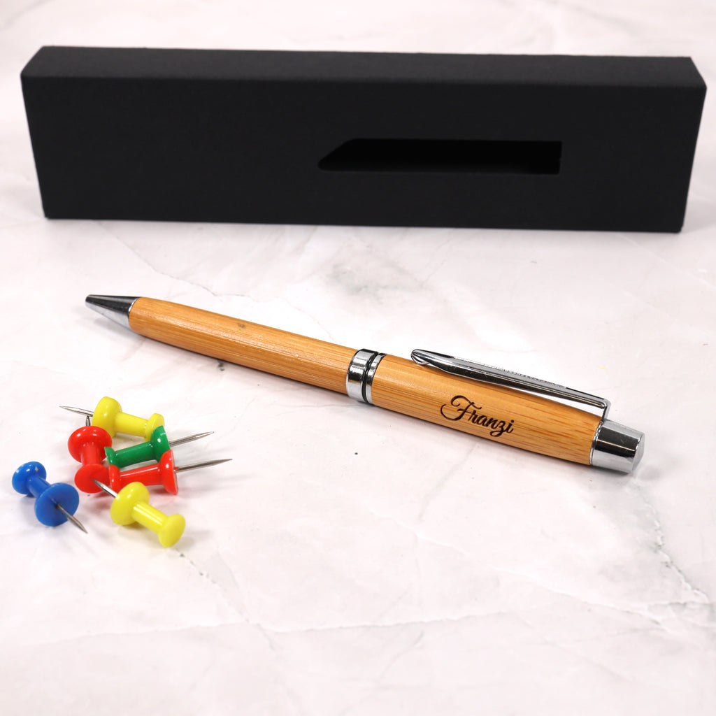 Personalised Bamboo Wooden Ballpoint Eco Pen + Gift Box