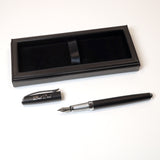 Personalised Custom Premium Satin Black Metal Fountain Pen + Gift Box | Design A Truly Unique Present | Laser Engraved
