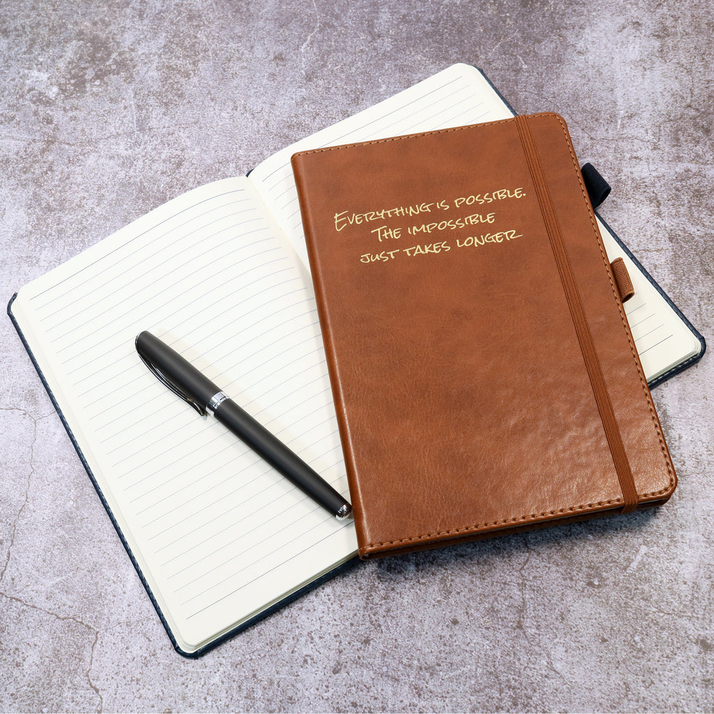 Personalised Premium Hardcover A5 Notebook Journal with Gold Embossing