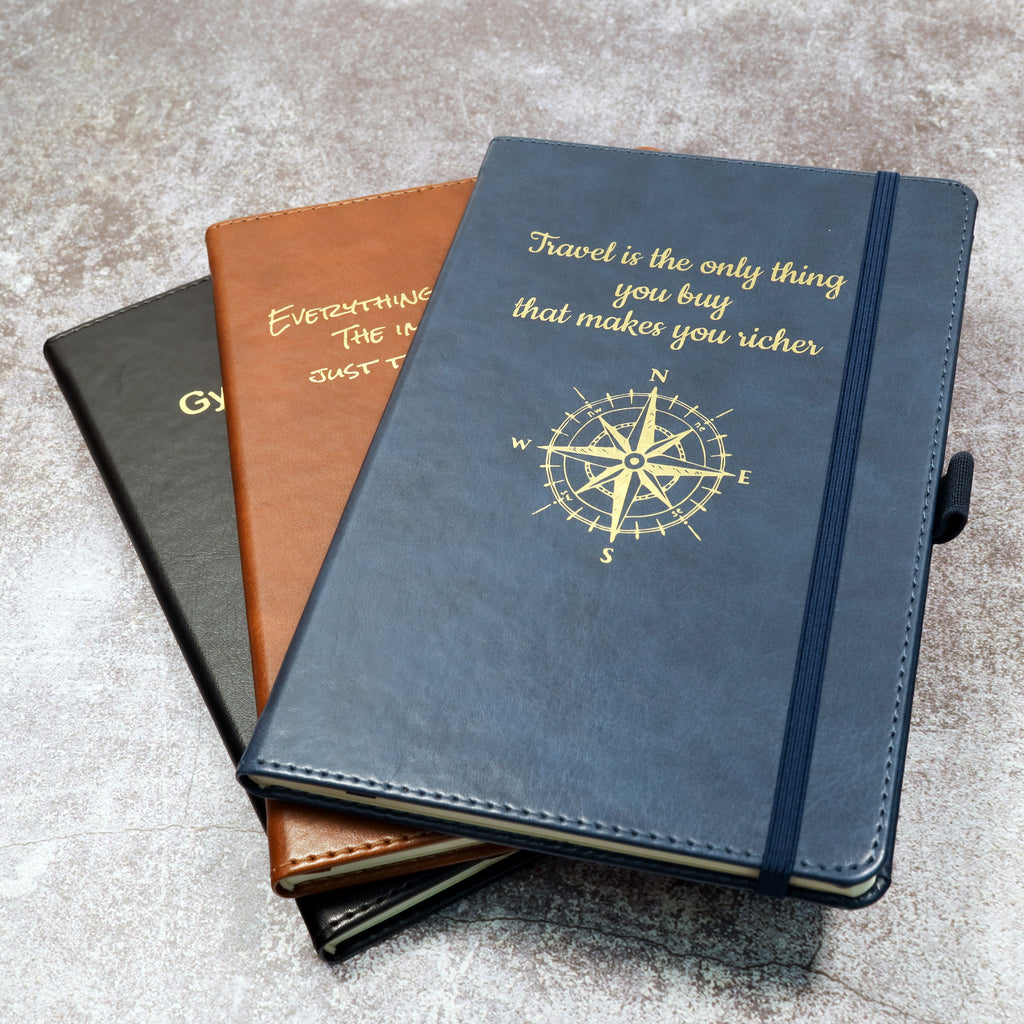 Personalised Premium Hardcover A5 Notebook Journal with Gold Embossing