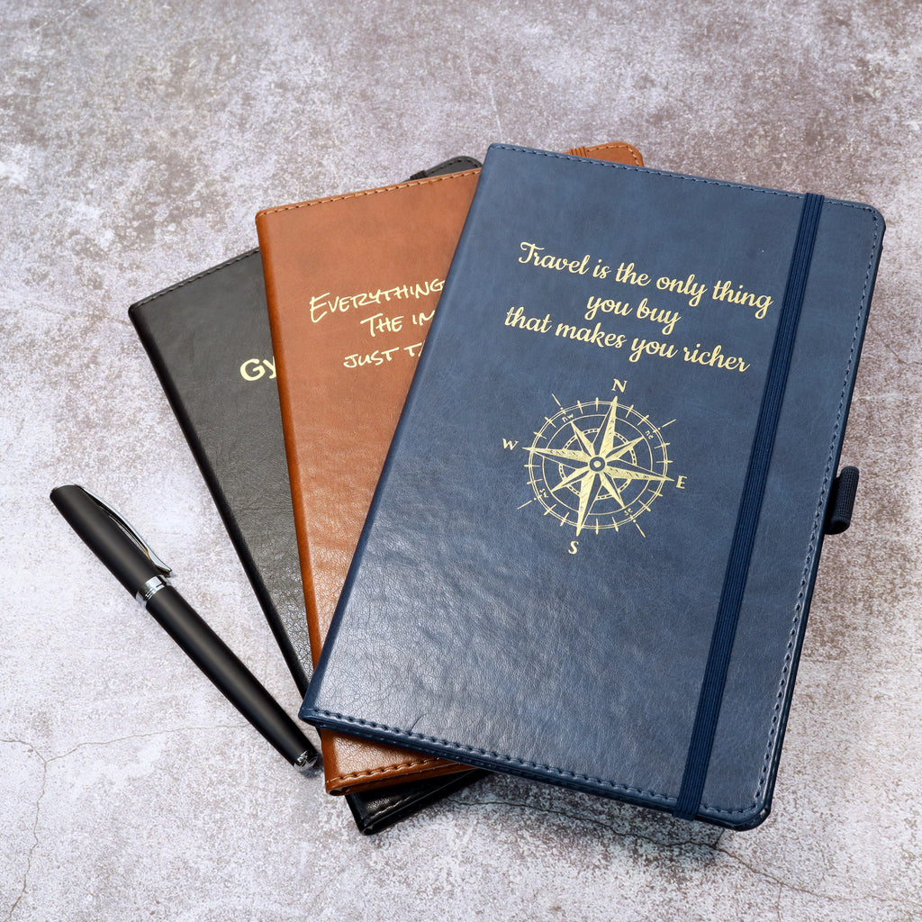 Personalised Premium Hardcover A5 Notebook Journal with Gold Embossing