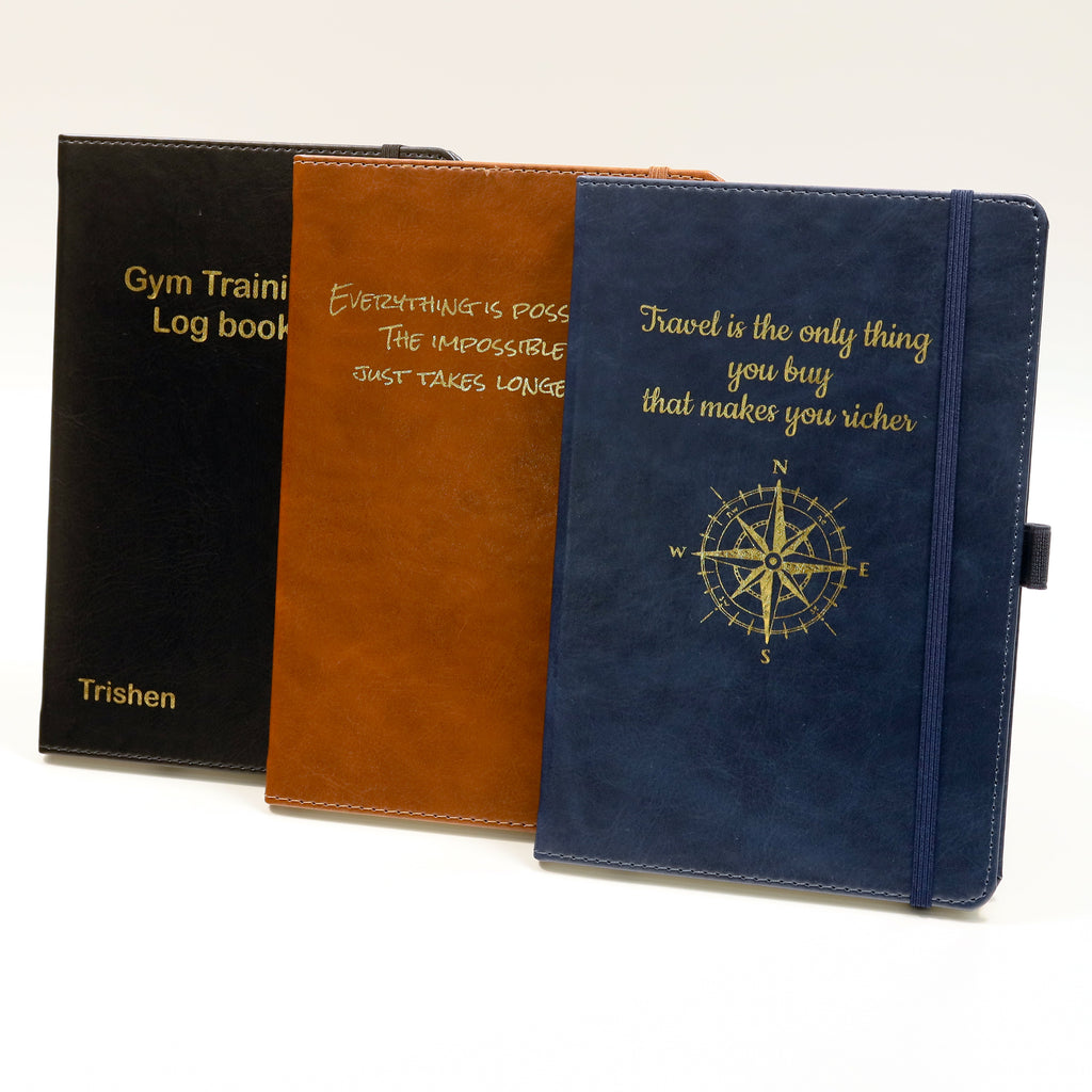 Personalised Premium Hardcover A5 Notebook Journal with Gold Embossing