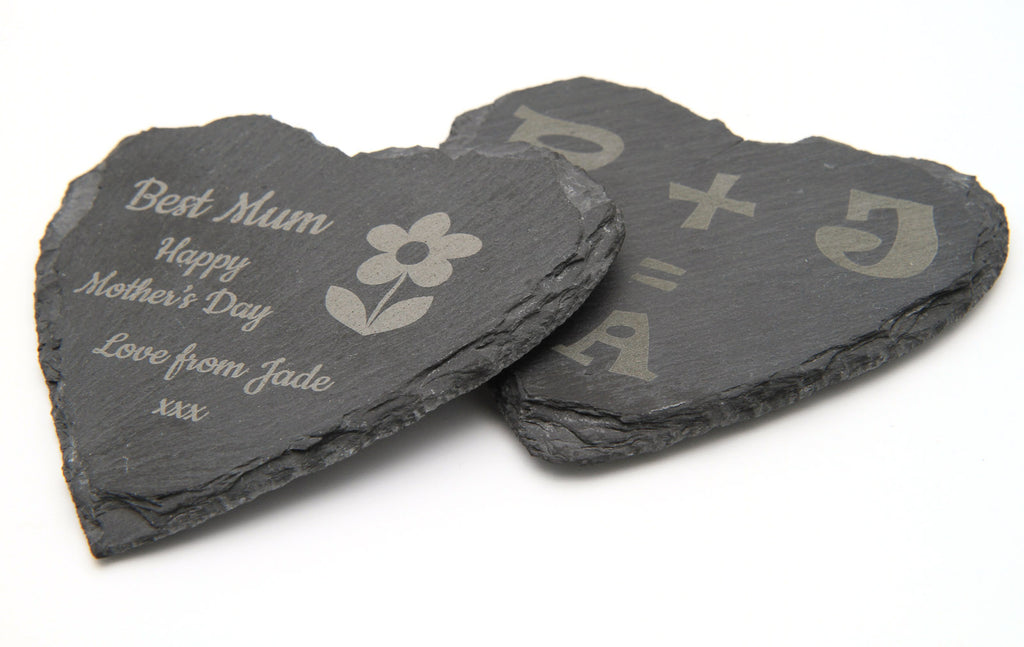 Personalised Slate Love Heart Coaster