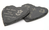Personalised Slate Love Heart Coaster