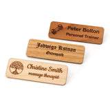 Personalised Wooden Eco Name Badge Staff ID | Design Your Custom Tag