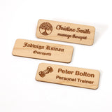 Personalised Wooden Eco Name Badge Staff ID | Design Your Custom Tag