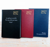 Personalised 2027 Hardback Diary , A4/A5 size | Custom printed Planner (UK dates)