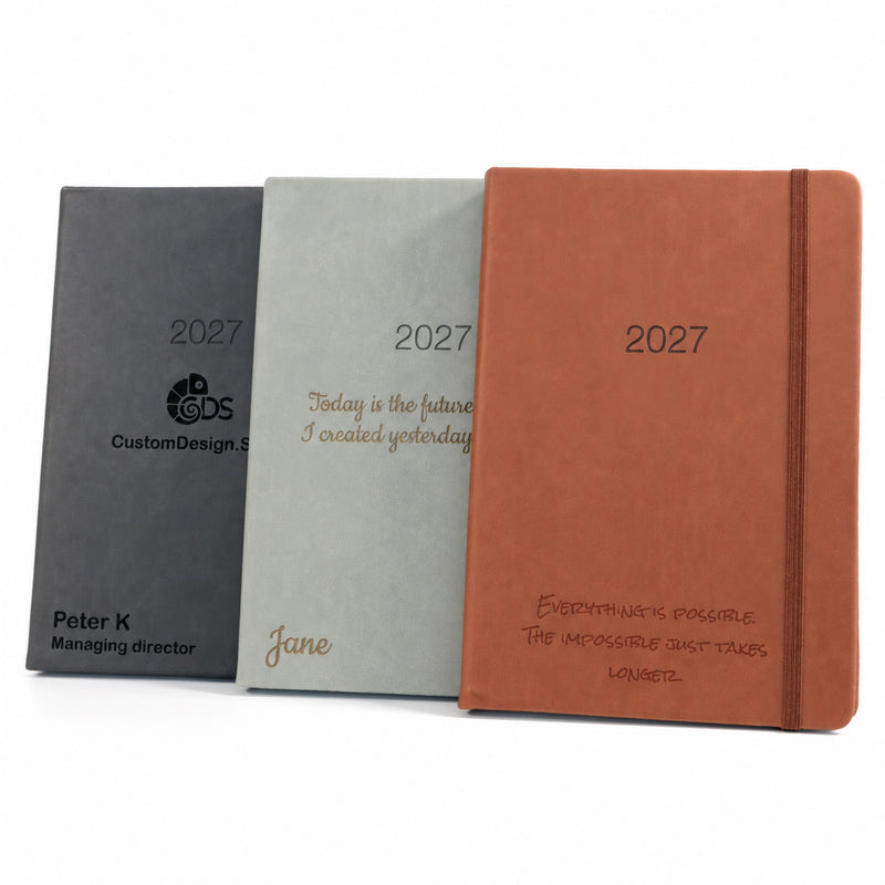 Personalised 2027 Executive Diary, A4/A5 Hardcover | Custom Engraved Organiser - UK dates