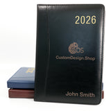 Personalised Premium Executive Diary Organiser 2026, A4/A5 size | Custom Engraved Planner (UK dates)
