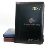 Personalised Executive 2027 Diary Organiser, A4/A5 size | Custom Engraved Planner (UK dates)