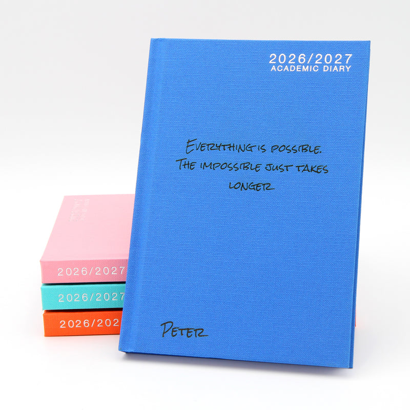 Personalised Academic Diary 2026-2027 - A4/A5 | Custom Engraved Planner