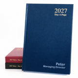Personalised 2027 Hardback Diary , A4/A5 size | Custom printed Planner (UK dates)