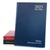 Personalised Premium Hardback Diary Organiser 2025, A4, A5 size, UK dates, Custom print