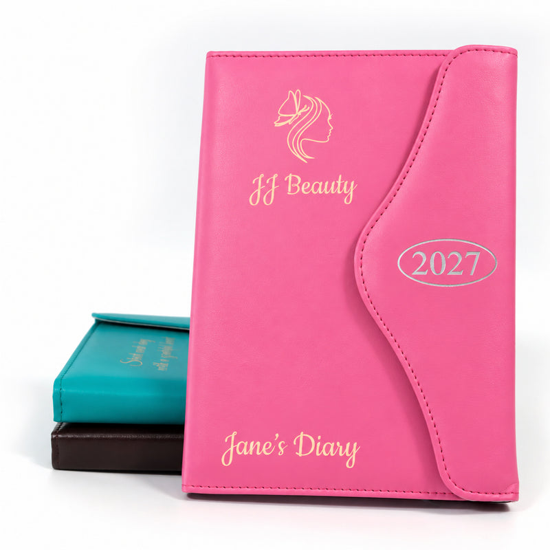 Personalised 2027 Diary Organiser, A5/A6 size | Custom Engraved Planner (UK dates)