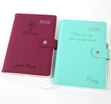 Personalised Design Diary 2025 Organiser | Laser Engraved - A5 size, UK dates